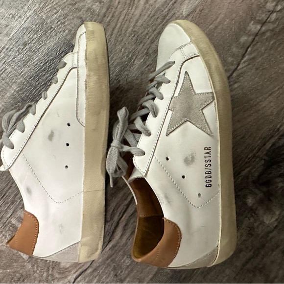 Golden Goose White and Gray Star Sneakers - Picture 1 of 4